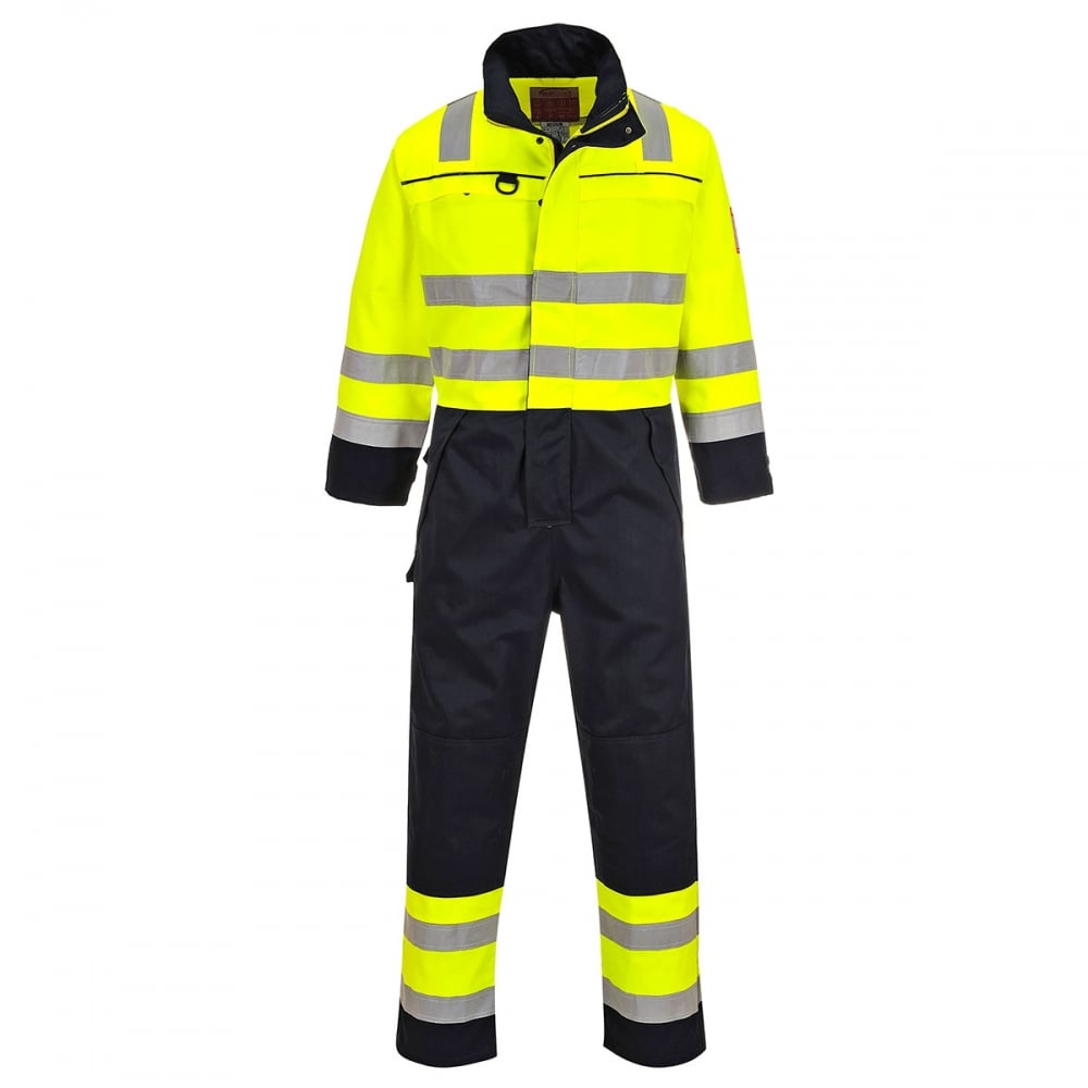 Multi-Norm Coverall Yellow/Navy XL 31" *One Size Only - Outlet Store*