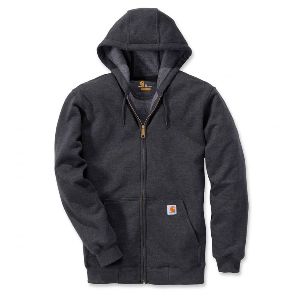 K122 Iconic Loose Fit Full Zip Carhartt Hoodie Carbon Heather XS *One Size Only - Outlet Store*