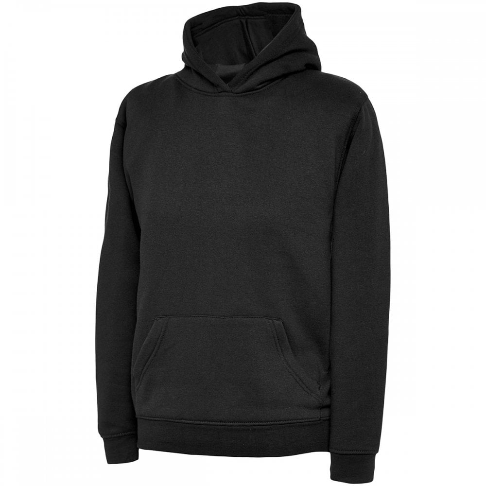 UC503 Childrens Classic Hooded Sweatshirt Black 5/6 Yrs *One Size Only - Outlet Store*