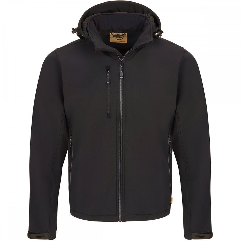 4100R Gannet EarthPro Softshell Jacket (GRS - 92% Recycled Polyester) Black 2XL *One Size Only - Outlet Store*