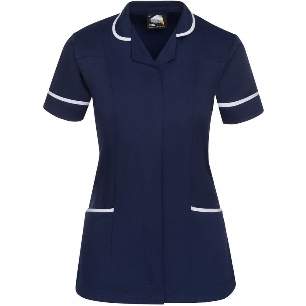 8600 Florence Classic Tunic Navy with White Trim UK 14 *One Size Only - Outlet Store*