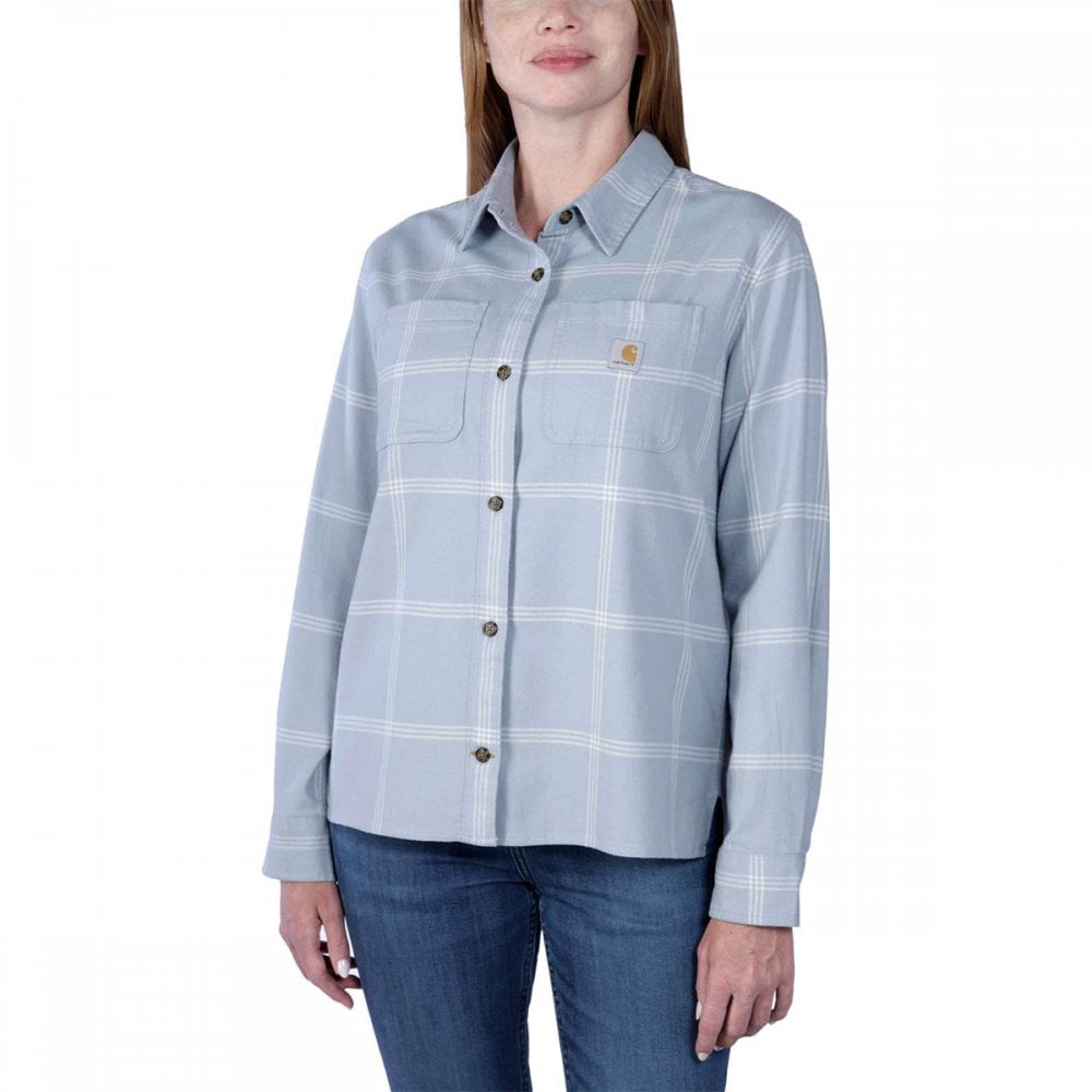 105989 Womens Midweight Flannel Long Sleeve Plaid Shirt