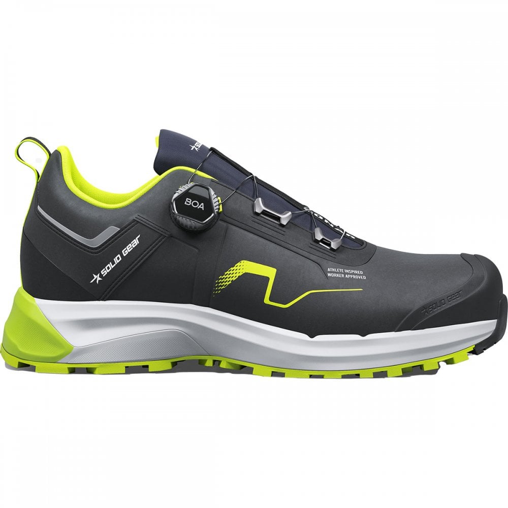 SG80204 Solid Gear Sonar Wide Fit Low S3S Safety Shoe UK13 - EU48 - US14 Black/Green *One Size Only - Outlet Store*