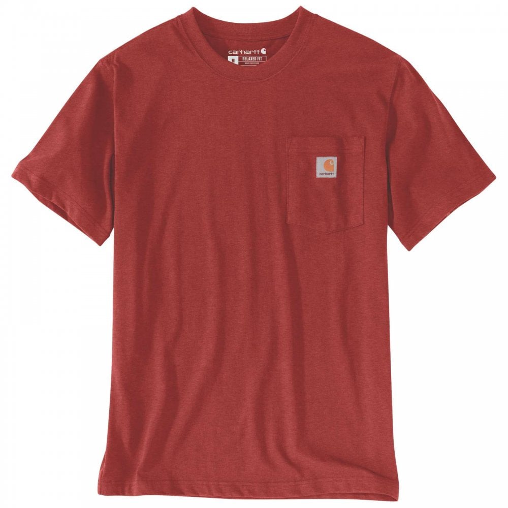 103296 Relaxed Fit Heavyweight Short-Sleeve K87 Pocket T-Shirt Chili Pepper Heather XS *One Size Only - Outlet Store*