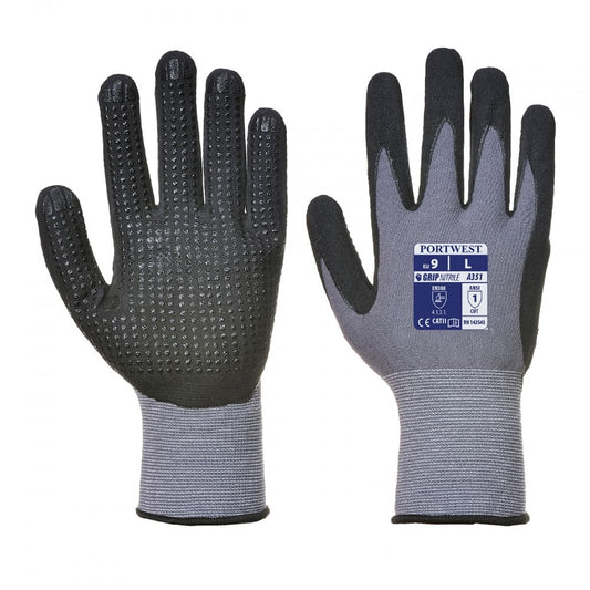 Dermiflex Plus Glove Grey/Black M *One Size Only - Outlet Store*