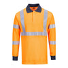 FR76 Flame Resistant Modaflame Hi Visibility Long Sleeve Polo Shirt Orange XL *One Size Only - Outlet Store*