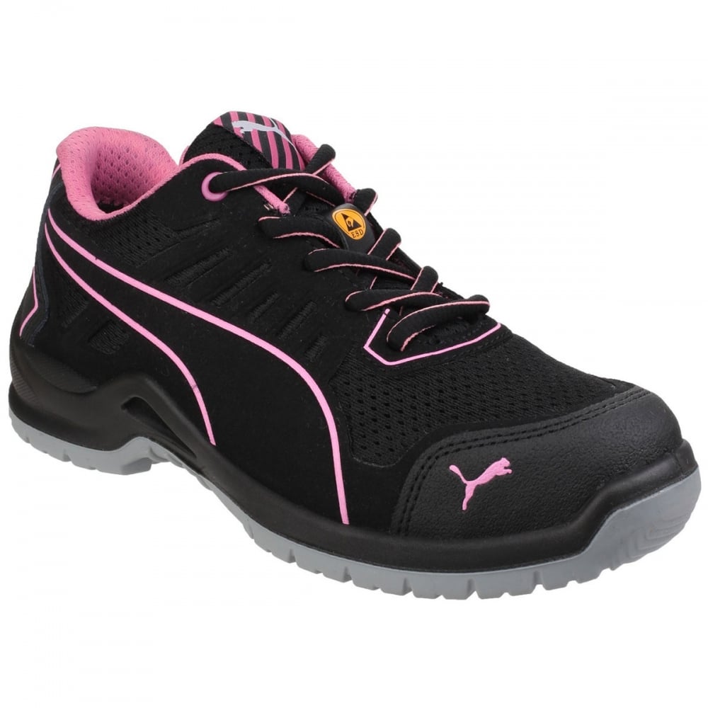 Fuse Tech Lightweight Ladies Lace up Safety Trainer Shoe - Breathable UK4 - EU37 - US5 Black *One Size Only - Outlet Store*