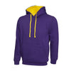 UC507 Contrast Hooded Sweatshirt Purple/Yellow S *One Size Only - Outlet Store*