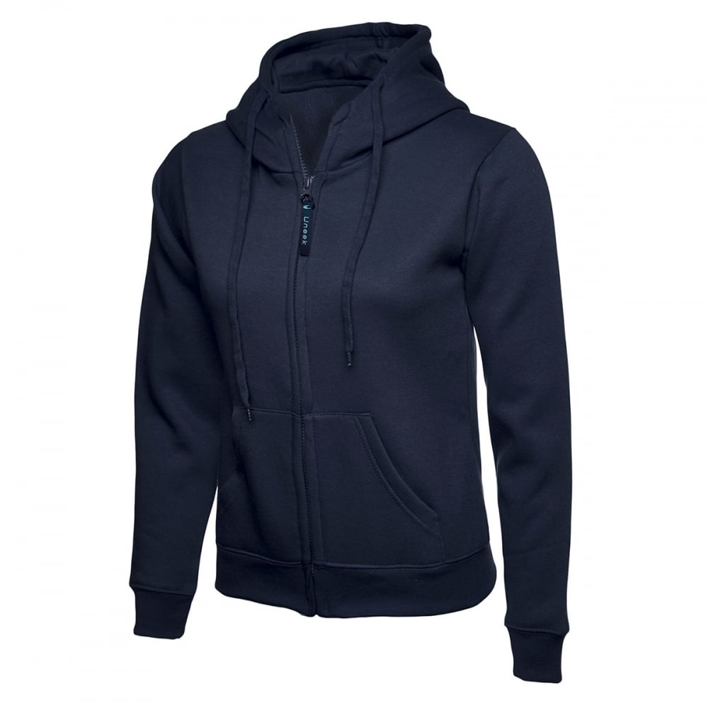 UC505 Ladies Classic Full Zip Hooded Sweatshirt Navy XS *One Size Only - Outlet Store*