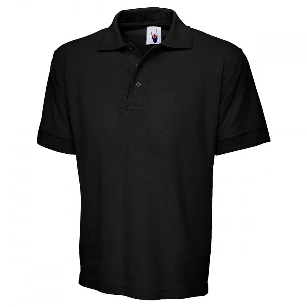 UC104 Heavyweight Cotton Poloshirt Black M *One Size Only - Outlet Store*