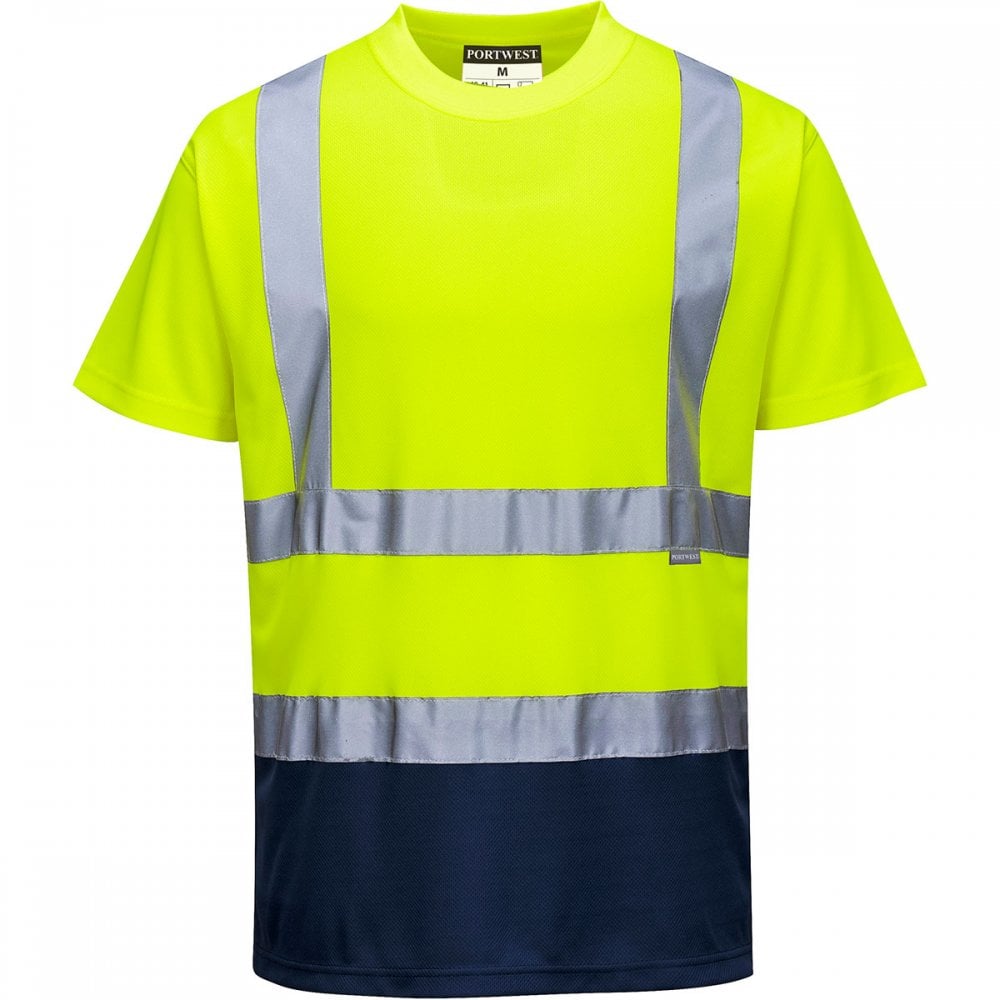 Hi-Vis 2-Tone T-Shirt Yellow/Navy 2XL *One Size Only - Outlet Store*