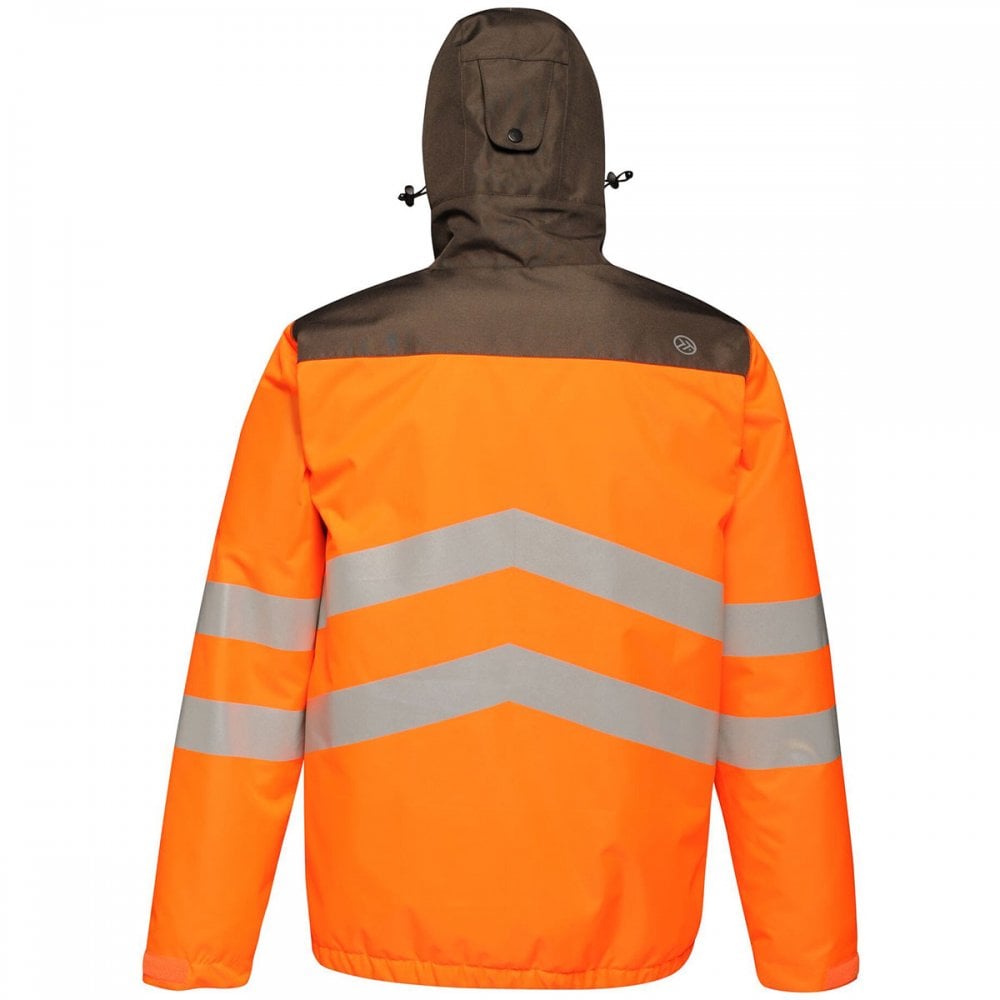 TRA316 Mens Hi-Vis Waterproof Reflective Overhead Bomber Jacket