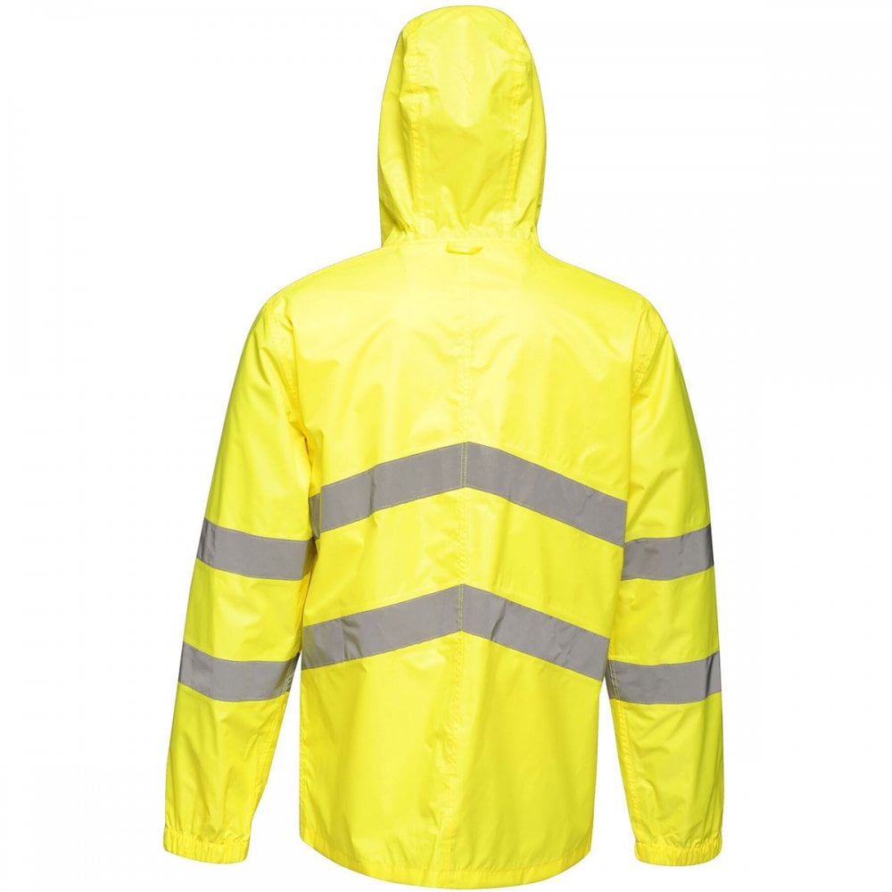 TRW497 Mens Hi Vis Pro Waterproof Reflective Packaway Work Jacket PLUS BAG
