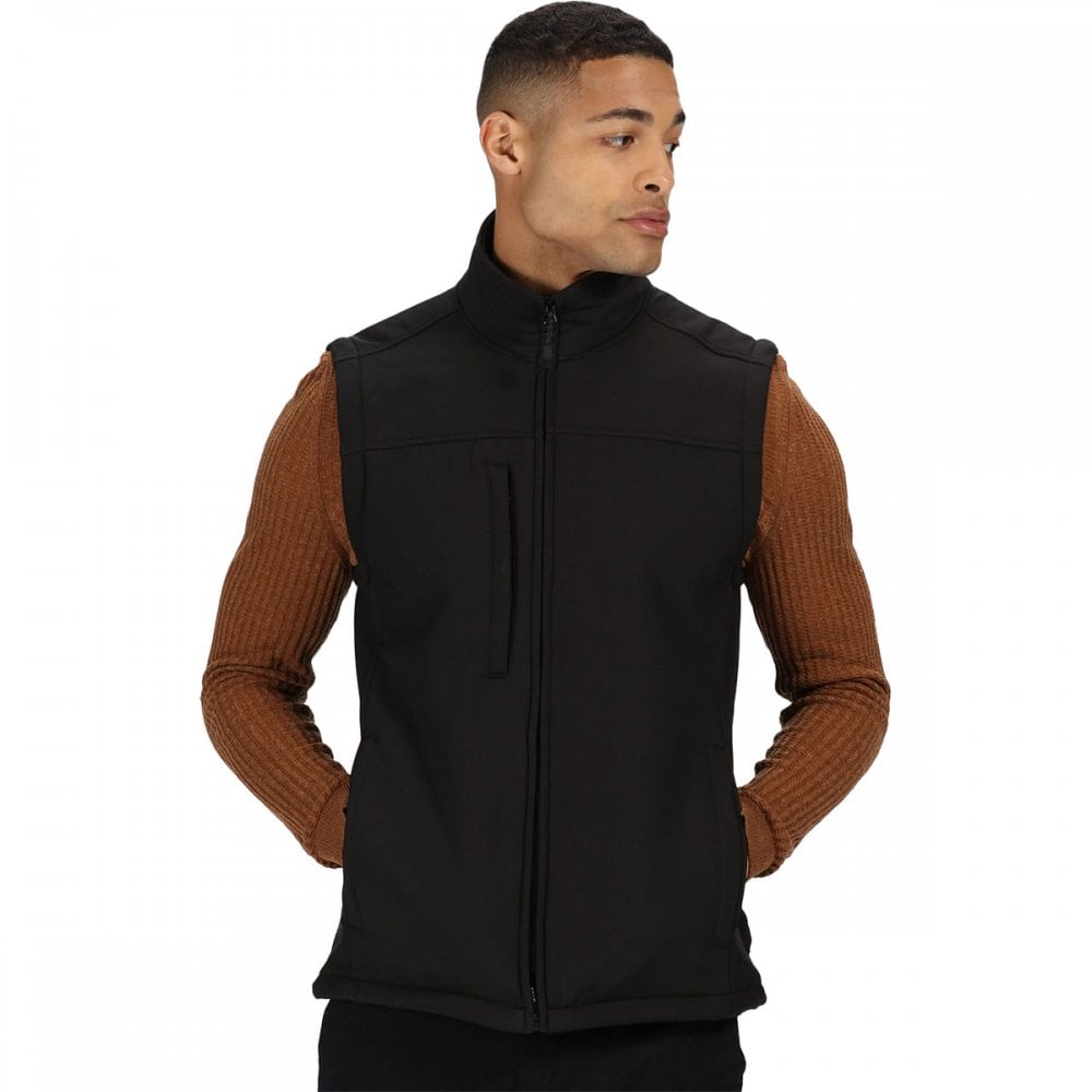TRA788 Mens Flux Softshell Bodywarmer Black S *One Size Only - Outlet Store*