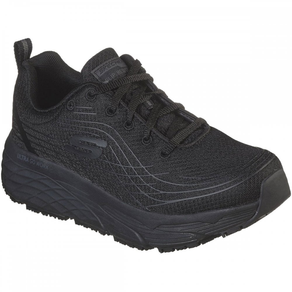 Max Cushioning Womens Elite Slip Resistant Occupational Shoes Black