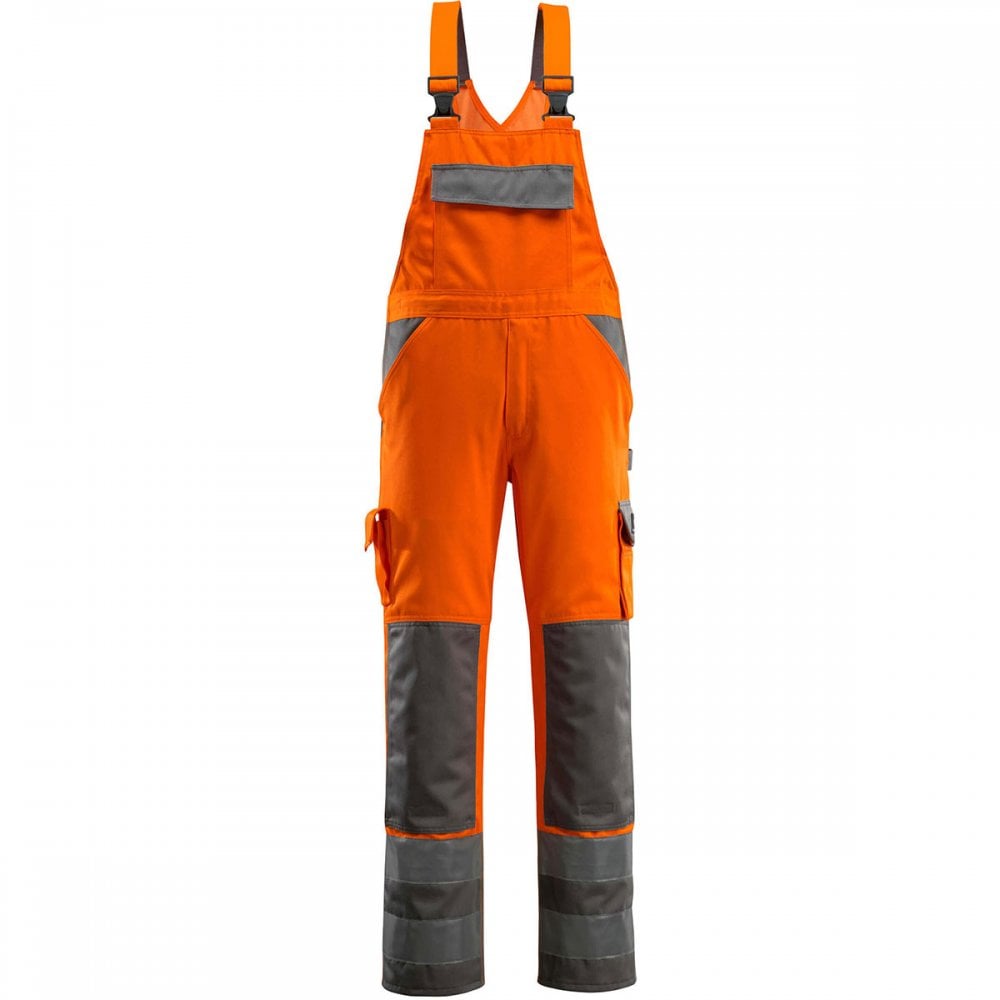 07169 Safe Compete Bib & Brace with kneepad pockets Hi-Vis Orange/Anthracite 35" 40.5" *One Size Only - Outlet Store*