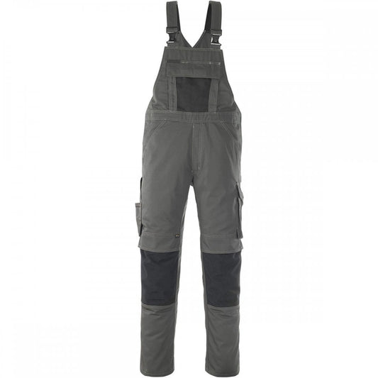 12069 Unique Bib & Brace with kneepad pockets Dark Anthracite/Black 35" 40.5" *One Size Only - Outlet Store*