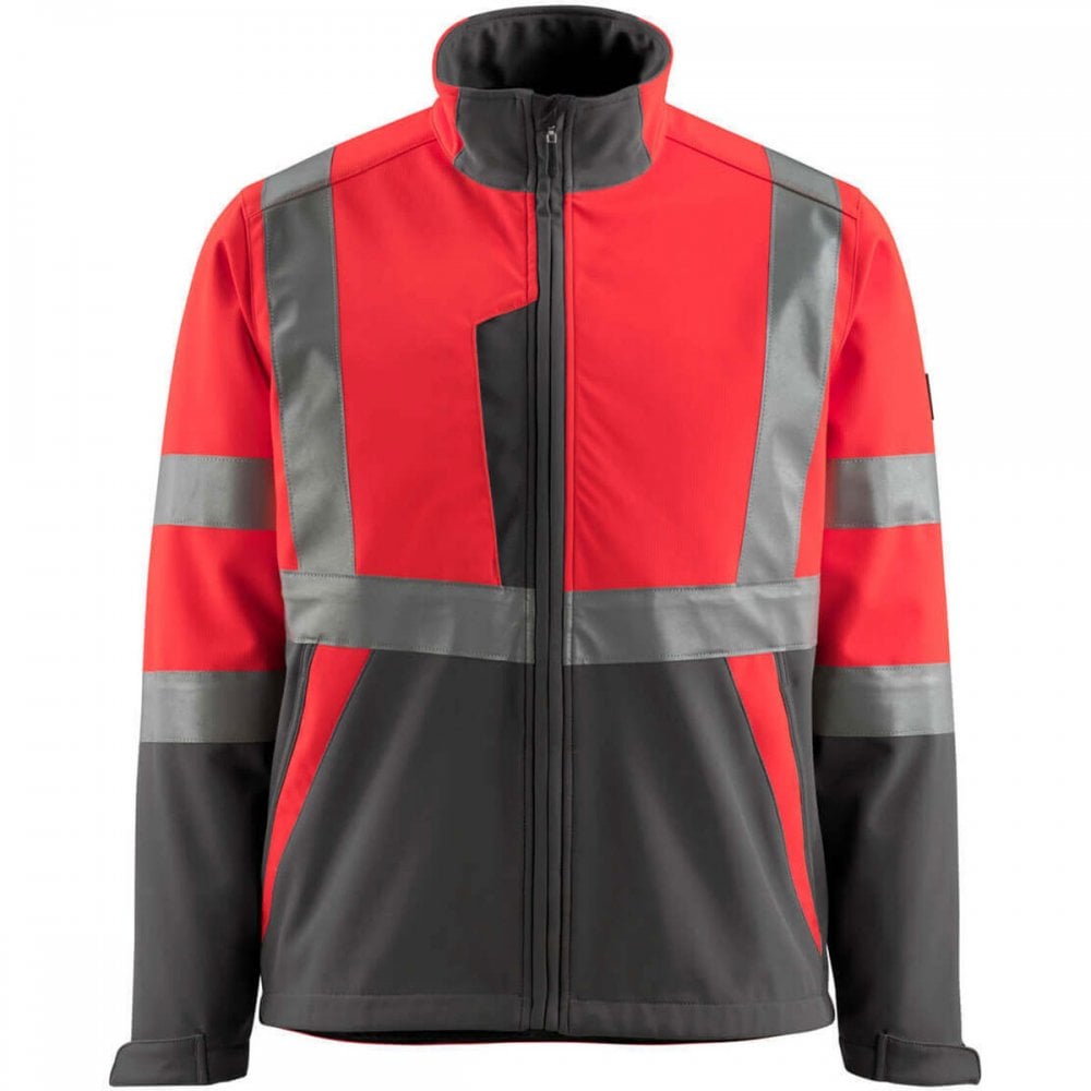 15902 Kiama Safe Light Softshell Jacket Hi-Vis Red/Dark Anthracite XL *One Size Only - Outlet Store*