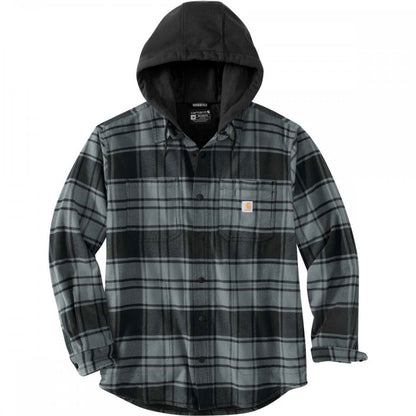105621 Flannel Fleece Lined Hooded Shirt Jacket