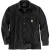 105532 Fleece Lined Snap Front Shirt Jacket Black L *One Size Only - Outlet Store*
