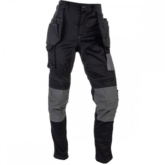 1810084 Essentials Stretch Knee Pocket Black - Slim Fit, Cordura Refinforced