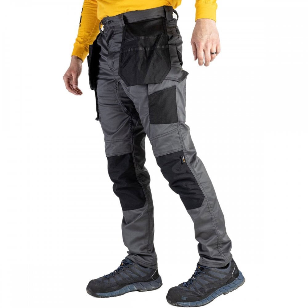 1810084 Essentials Stretch Knee Pocket Grey/Black - Slim Fit with Cordura