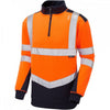 SS08 Tapeley ISO 20471 Class 2 Ecoviz Pc Dual Colour 1/4 Zip Sweatshirt Hi-Vis Orange/Navy M *One Size Only - Outlet Store*