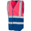 W05 Pilton Coloured Reflective Waistcoat Pink/Royal M *One Size Only - Outlet Store*