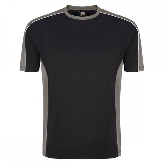 1008 Avocet Two Tone Polyester T-Shirt Black/Graphite M *One Size Only - Outlet Store*