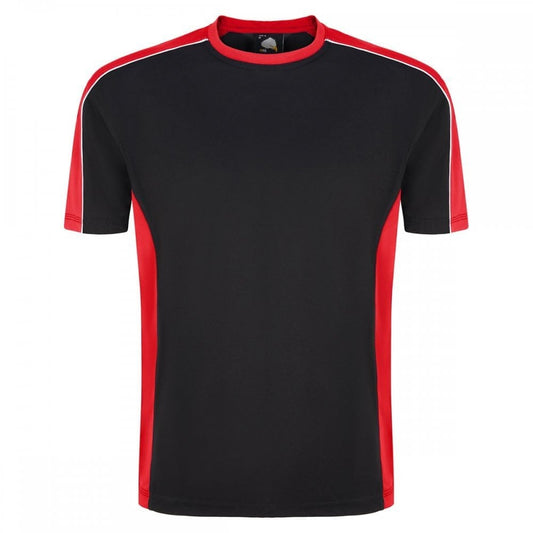 1008 Avocet Two Tone Polyester T-Shirt Black/Red XL *One Size Only - Outlet Store*