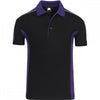 1188 Avocet Two Tone Poloshirt Black/Purple L *One Size Only - Outlet Store*