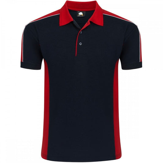 1188 Avocet Two Tone Poloshirt Black/Red L *One Size Only - Outlet Store*