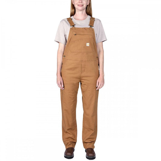 106001 Womens Relaxed Fit Canvas Bib Overall Carhartt Brown L *One Size Only - Outlet Store*