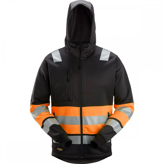 8038 High-Vis Class 1 Full Zip Hoodie Black/High-Vis Orange XS *One Size Only - Outlet Store*