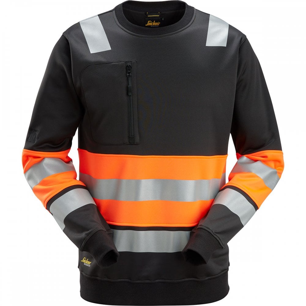 8031 High-Vis Class 1 Sweatshirt Black/High-Vis Orange XL *One Size Only - Outlet Store*