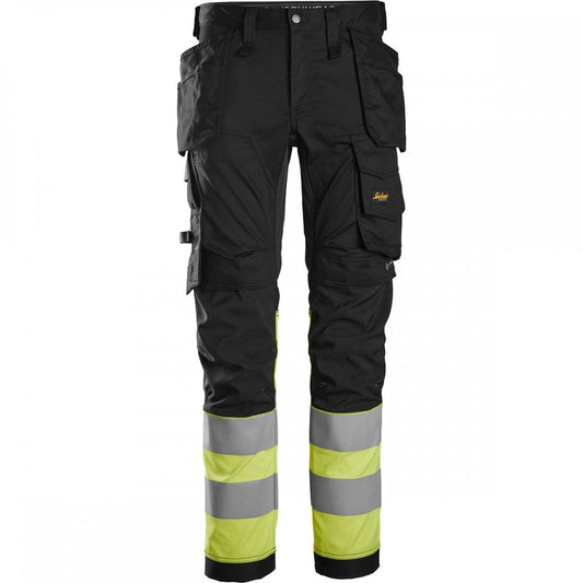 6234 High-Vis Class 1 Stretch Trousers Holster Pockets Black/High-Vis Yellow 32" 35" *One Size Only - Outlet Store*