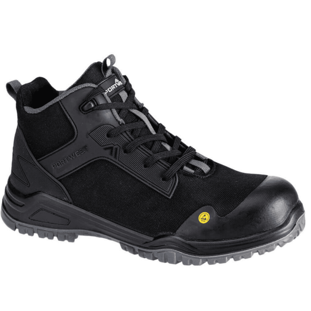 FE01 Bevel Composite Mid Boot S3S ESD SR FO UK7 - EU41 - US8 Black/Grey *One Size Only - Outlet Store*