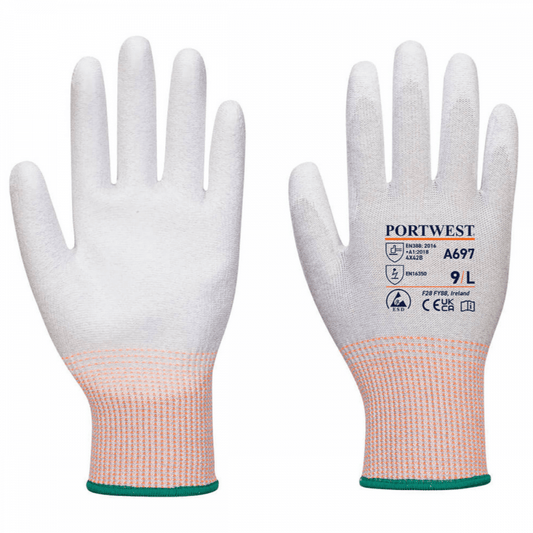 A697 LR13 ESD PU Palm Glove (Pk12)