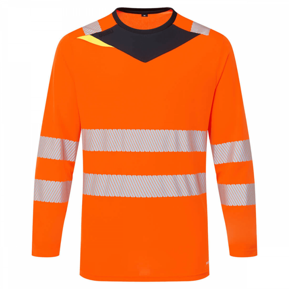 DX416 DX4 Hi-Vis T-Shirt Long Sleeve Orange/Black XL *One Size Only - Outlet Store*