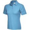 UC115 Ladies Active Cotton Poloshirt Sky L *One Size Only - Outlet Store*