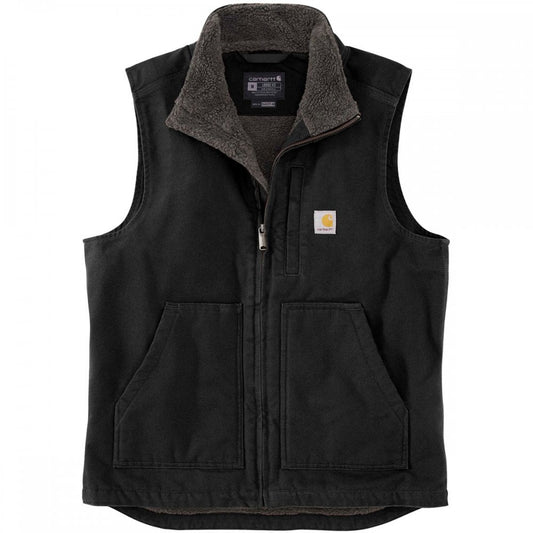 104277 Washed Duck Lined Mock Neck Vest Gilet - Loose, generous fit