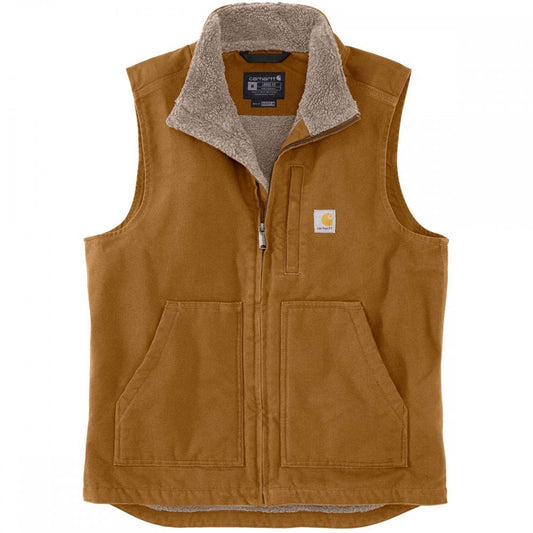 104277 Washed Duck Lined Mock Neck Vest Gilet - Loose, generous fit