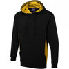 UC517 Two Tone Hooded Sweatshirt Black/Yellow M *One Size Only - Outlet Store*