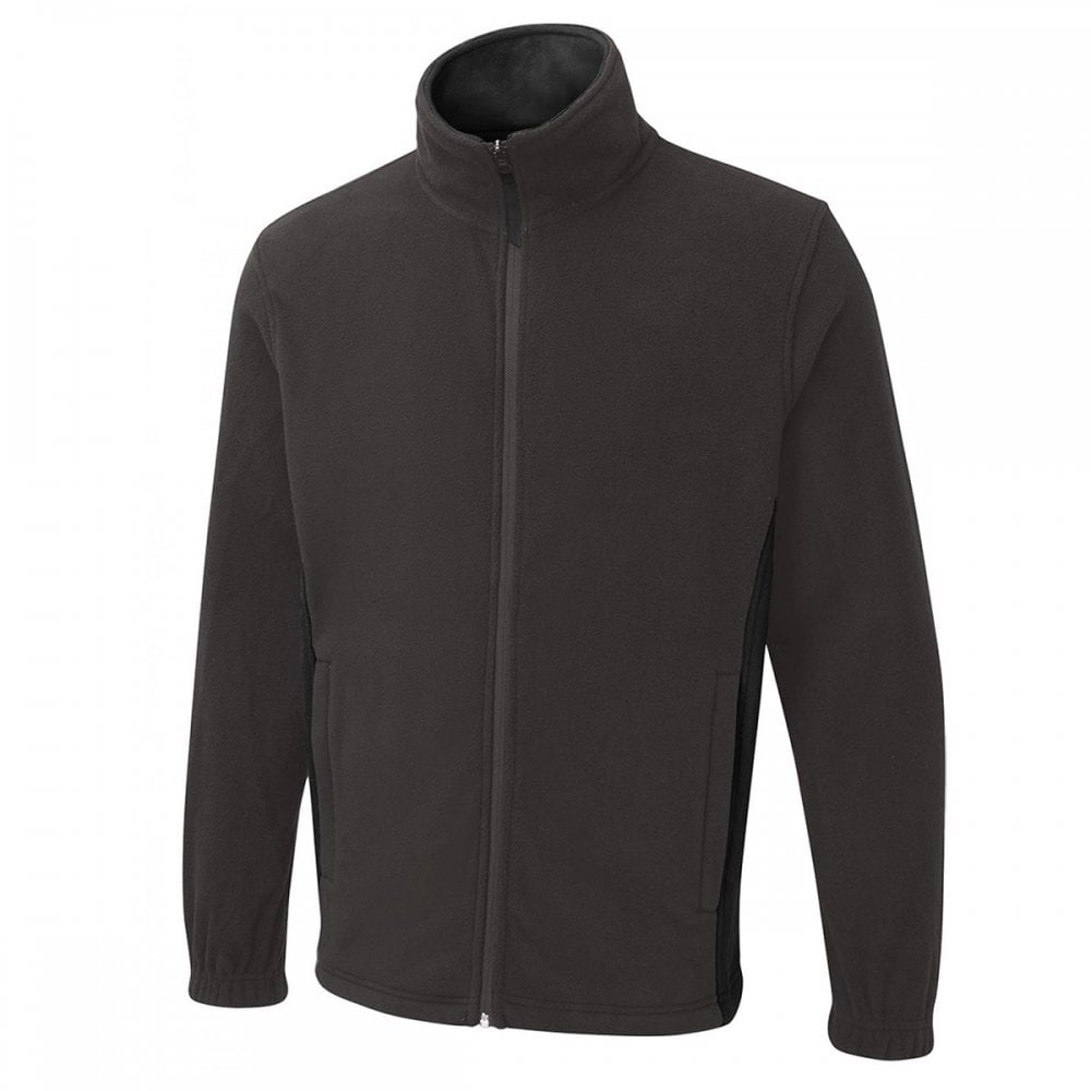 UC617 Two Tone Full Zip Fleece Jacket Charcoal/Black M *One Size Only - Outlet Store*