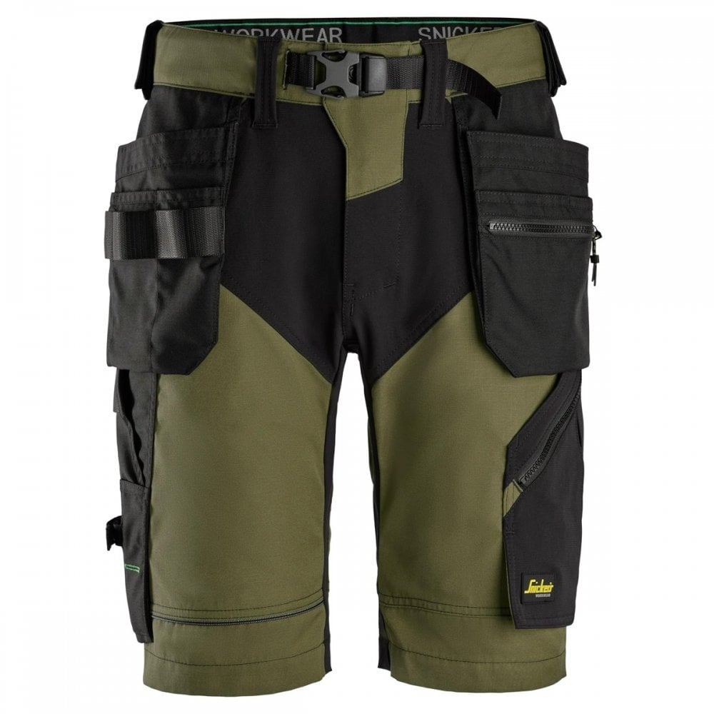 6904 FlexiWork Work Shorts+ Holster Pockets Khaki Green 31" *One Size Only - Outlet Store*