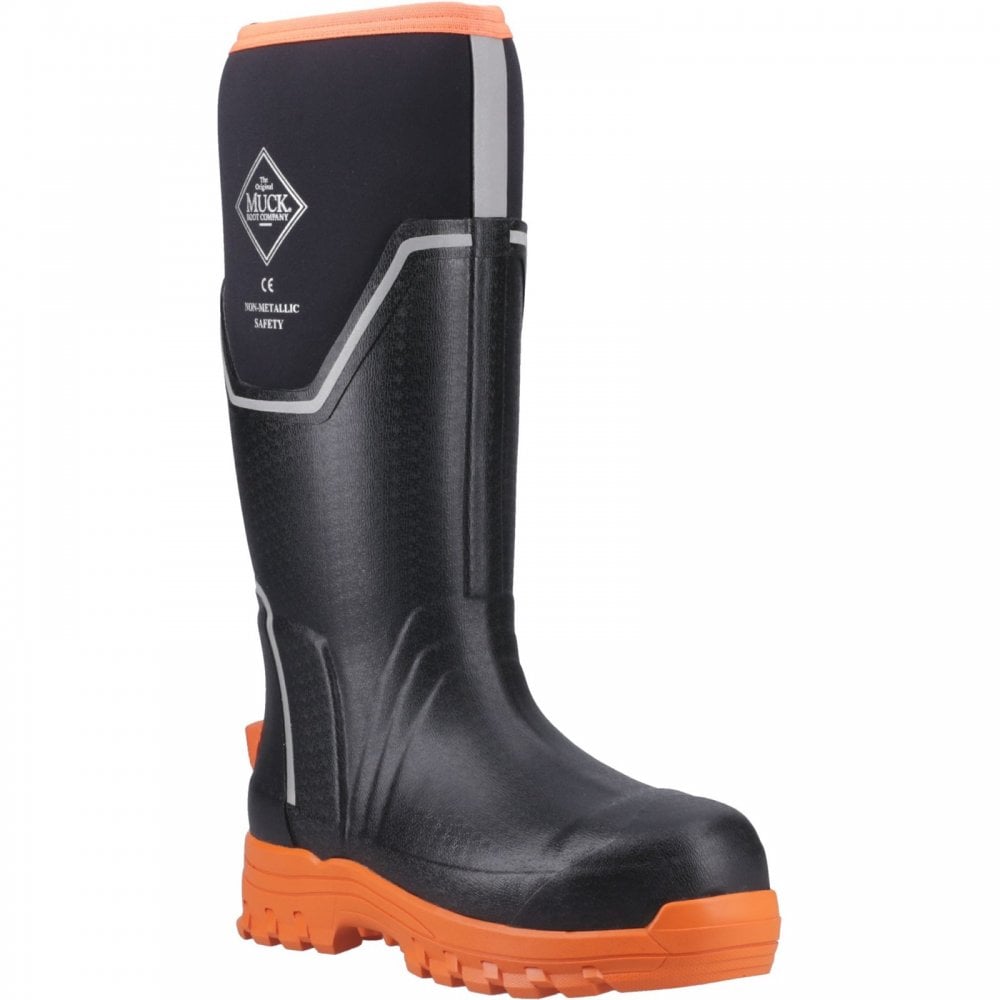 41315 Grit S5 Women's Safety Wellington UK6 - EU39 - US7 Black/Orange *One Size Only - Outlet Store*