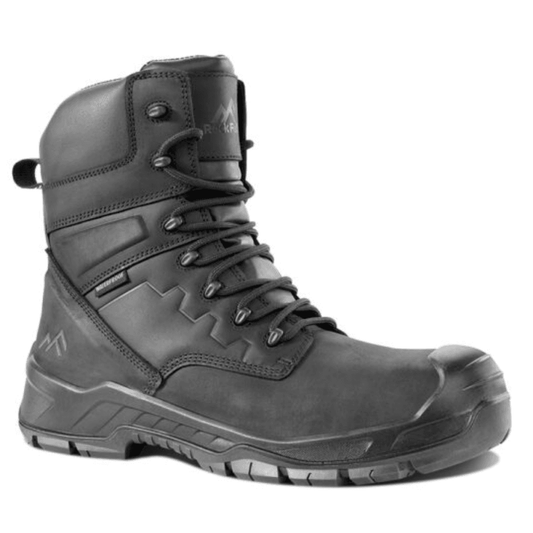 RF750 Boone Black High Leg Waterproof Safety Boot with Side Zip