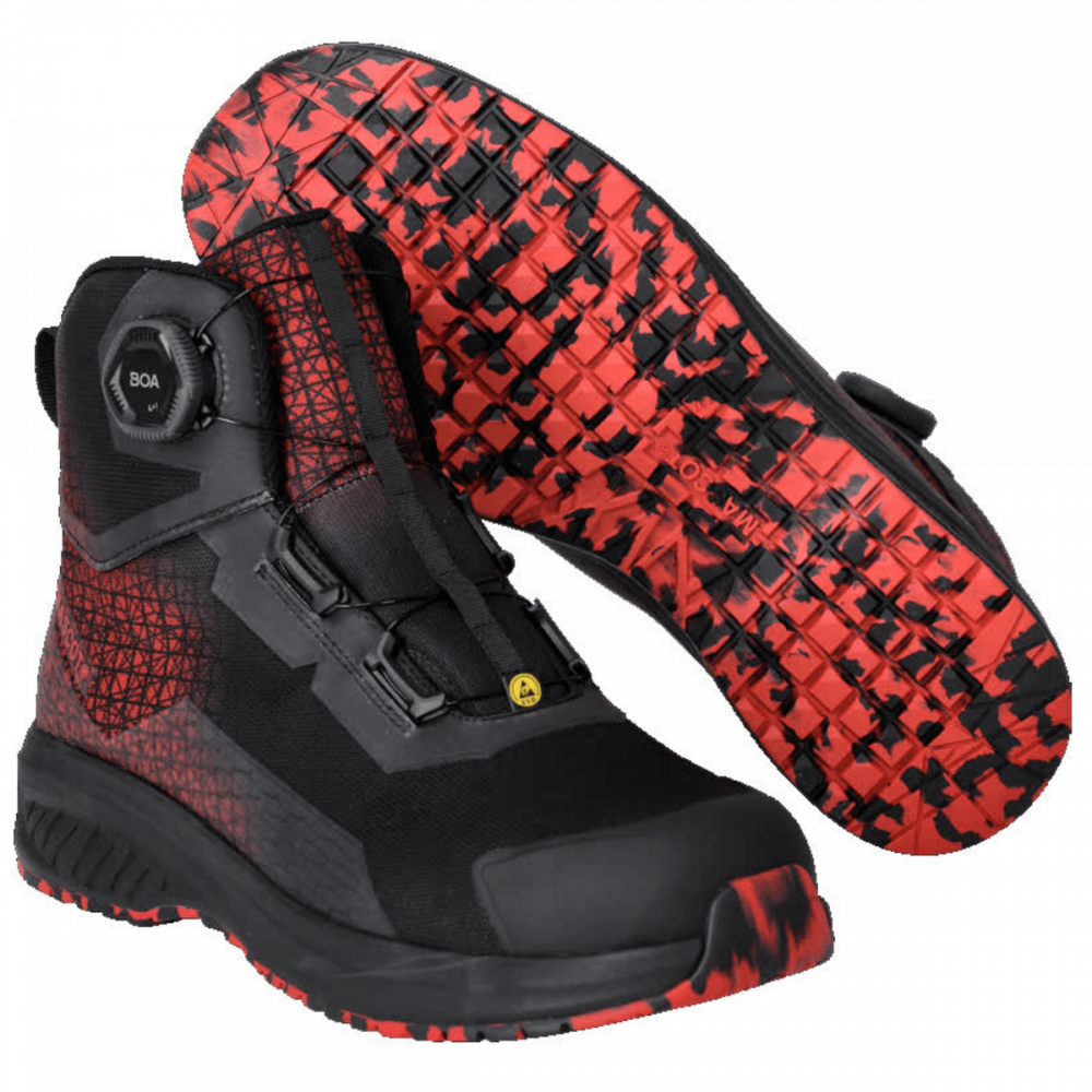 F1502 S3S Breathable & Water Repellent Safety Boot UK6.5 - EU40 - US7.5 Black/Traffic Red *One Size Only - Outlet Store*