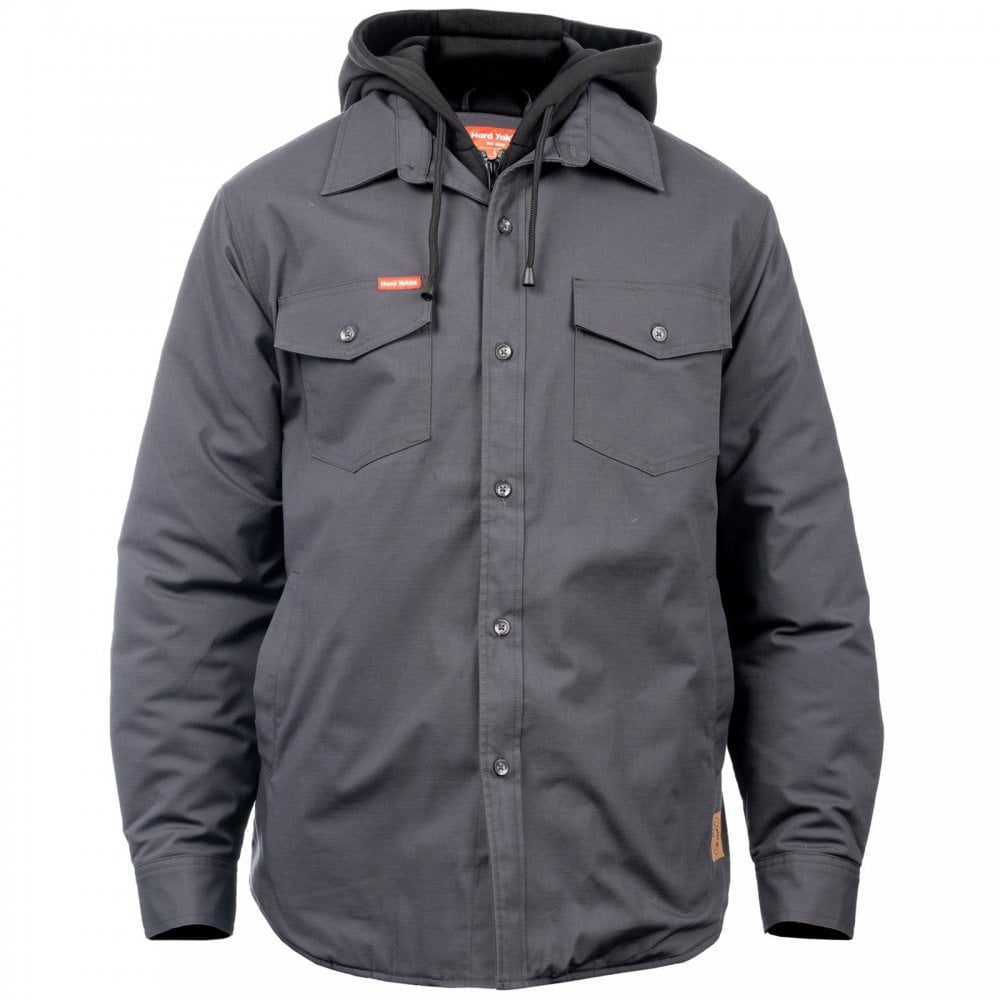 42157 Quilted Solid Shacket Charcoal M *One Size Only - Outlet Store*