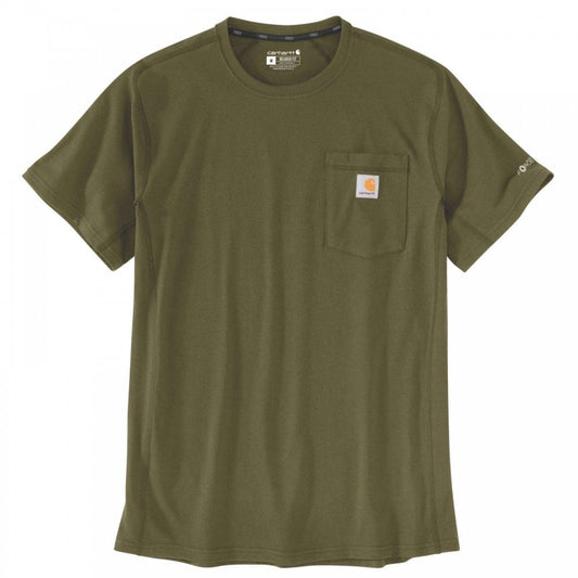 106652 Carhartt Force Relaxed Fit Midweight Short-Sleeve Pocket T-Shirt Dark Bronzed Green S *One Size Only - Outlet Store*